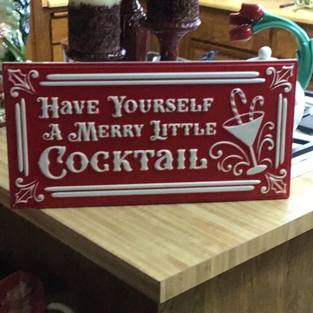 COPY - Holiday Christmas Cocktail Metal Sign❤️Bar Kitchen FarmHouse Cabin Decor…
